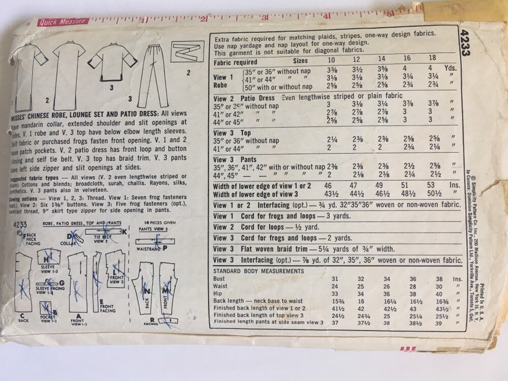 1960s Misses Patio Dress Pattern Robe Pattern Chinese Robe Etsy