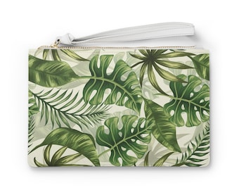 Bolso de mano con estampado floral tropical: bolso de mano de piel sintética - Vacaciones de verano