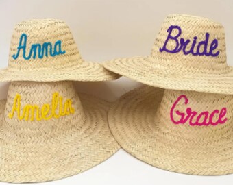 Personalized Moroccan Straw Hats - Bride & Bridesmaid Bachelorette Party Favors