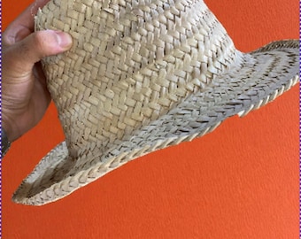 Handwoven Moroccan Straw Fedora: Unisex Summer Sun Hat