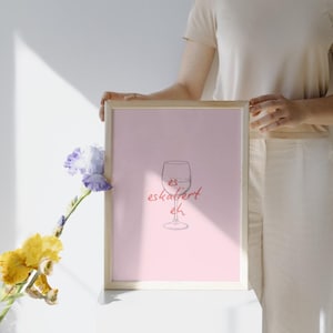 Digital poster - it&#39;s escalating anyway | Typography poster pink modern | funny saying | positive decoration | gift idea for girls