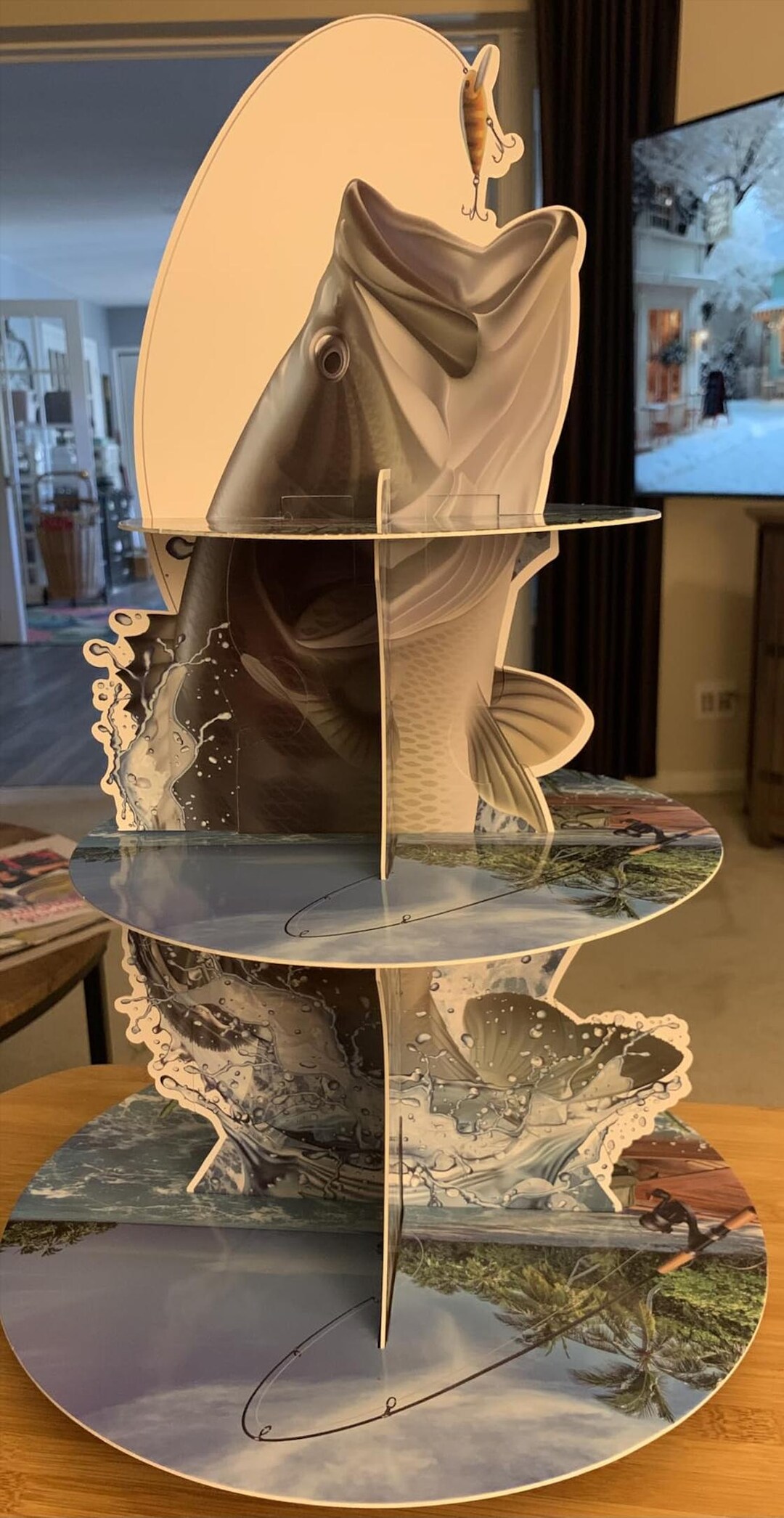 Fishing Birthday Cupcake Stand – 3 Tier Cupcake Tower Holder for ...