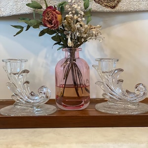 pair of Fostoria Baroque Candlestick – Curves of a Bygone Era