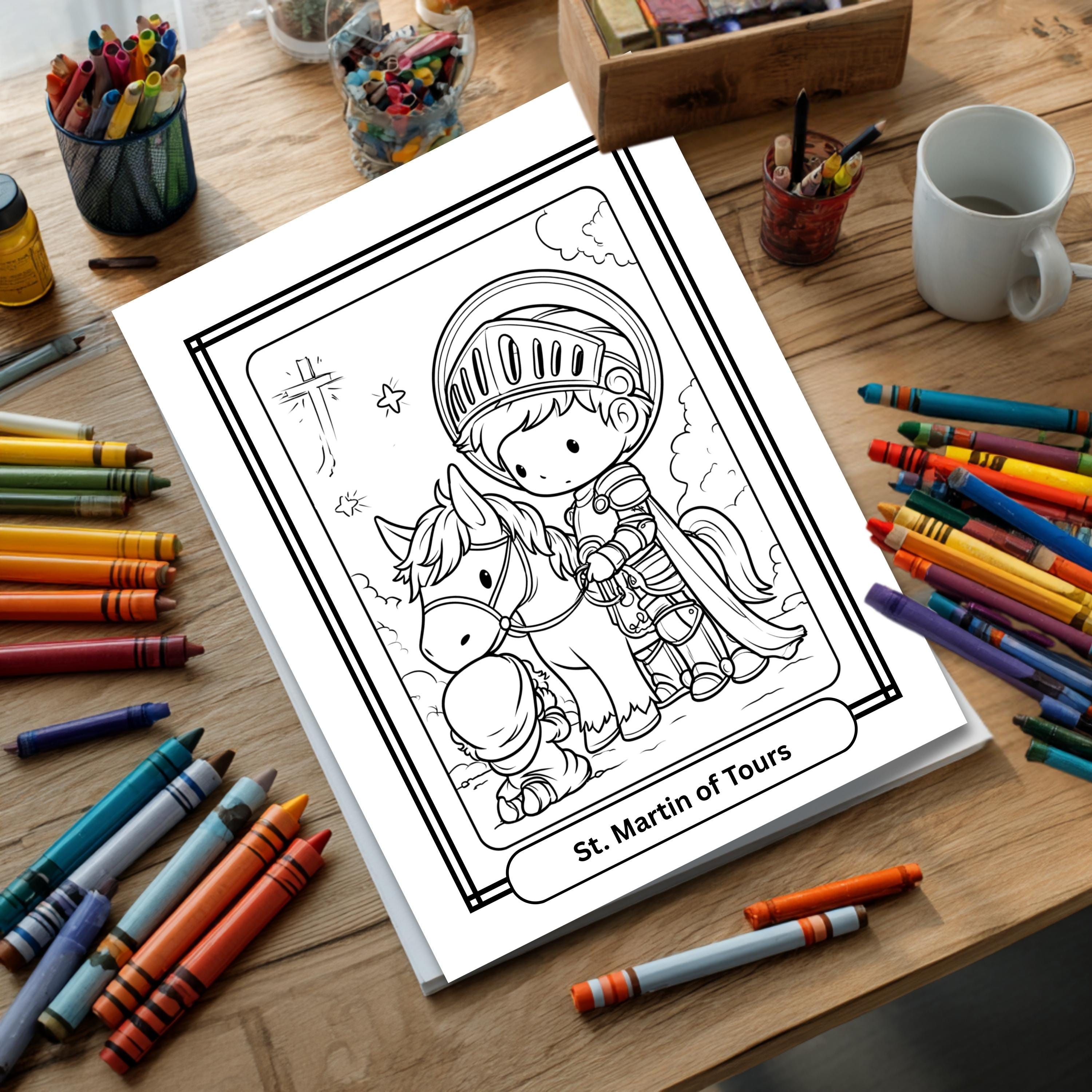 Catholic Saints Coloring Book Pages Kids Activity Printable Sheets ...