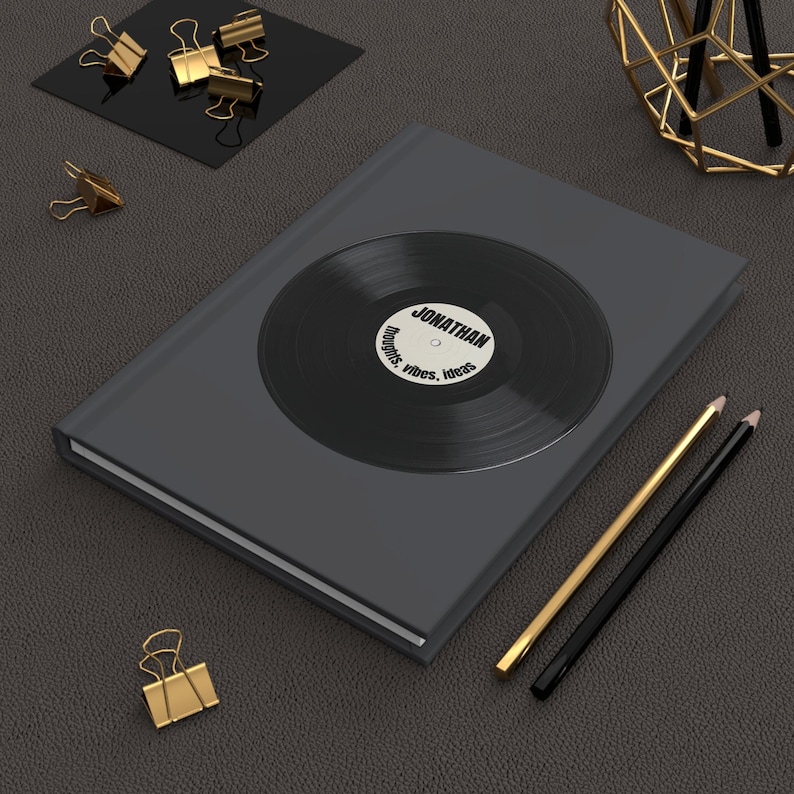 Vinyl Notebook Personalized Vinyl Lover's Journal - Hardback Notebook for Music Lover ...