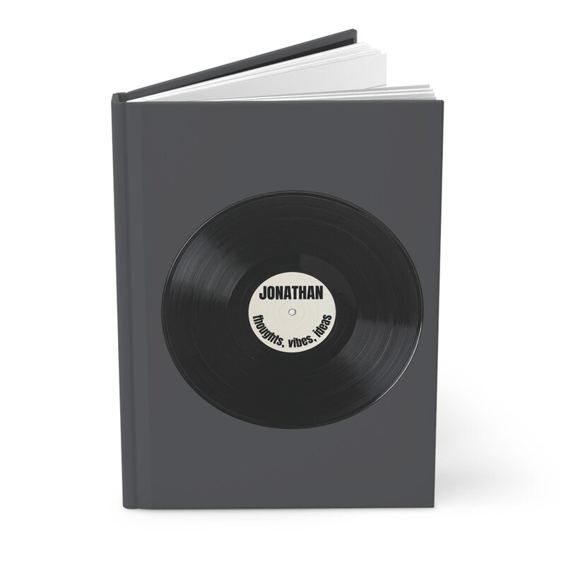 Vinyl Notebook Personalized Vinyl Lover's Journal - Hardback Notebook for Music Lover ...