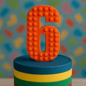 3D Printed Number Cake Topper: Building Block Style