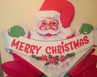 1950s christmas santa wall hanging decoration tissue paper and cardboard - Etsy Christmas Decorations 1950s christmas santa wall hanging decoration tissue paper and cardboard - Etsy Christmas Decorations