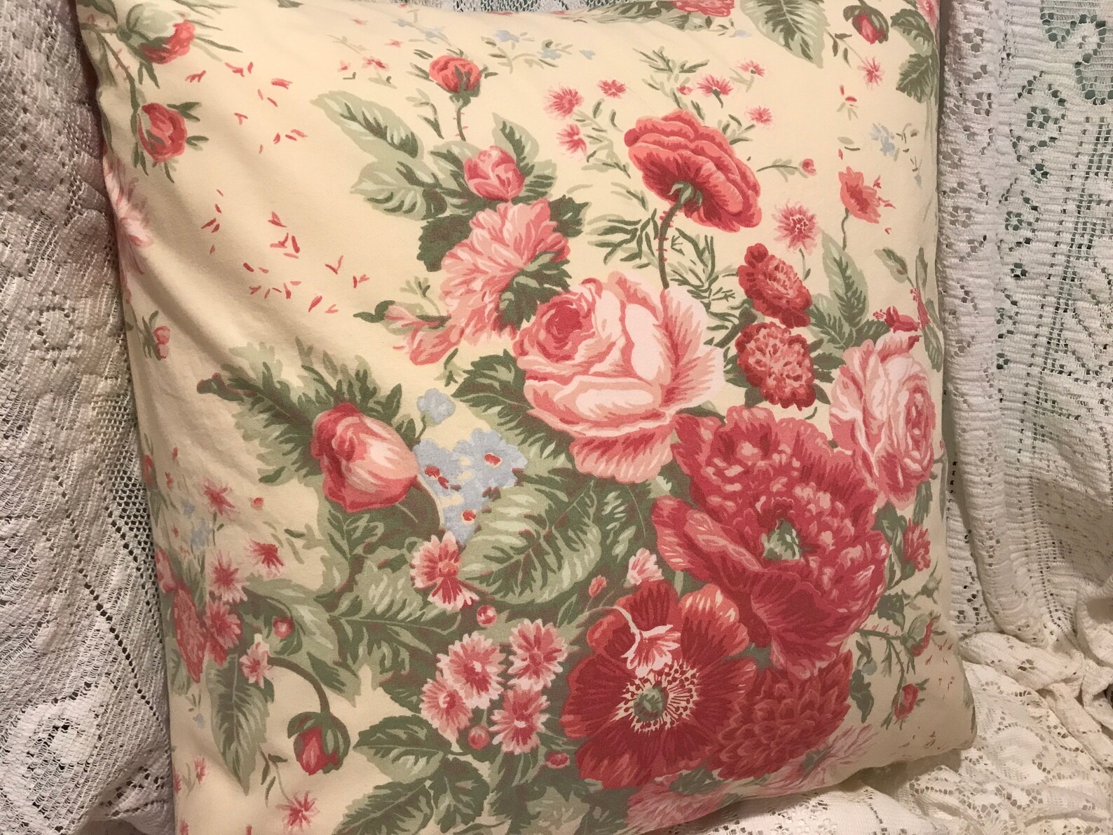 RARE RALPH LAUREN Pillow Cover Rose Floral Etsy