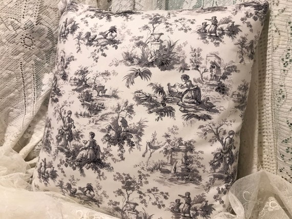 Black and White Toile Pillow Cover ROMANTIC SCENES Etsy