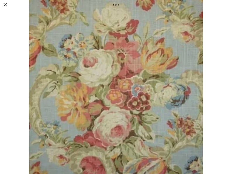 Waverly pillow cover Spring Bling Vintage Cabbage Rose SUMMER Etsy