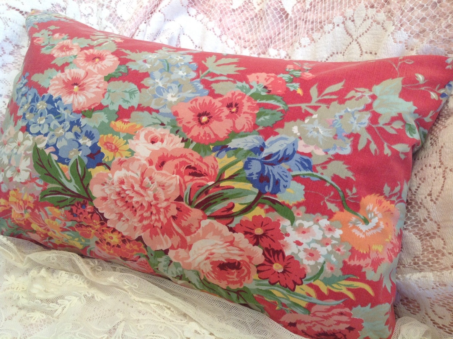 BEACH HOUSE Ralph Lauren Pillow Cover VINTAGE Fabric Bright Etsy