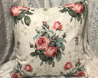 CABBAGE ROSE CHINTZ Pillow Cover Fabulous Spring Colors