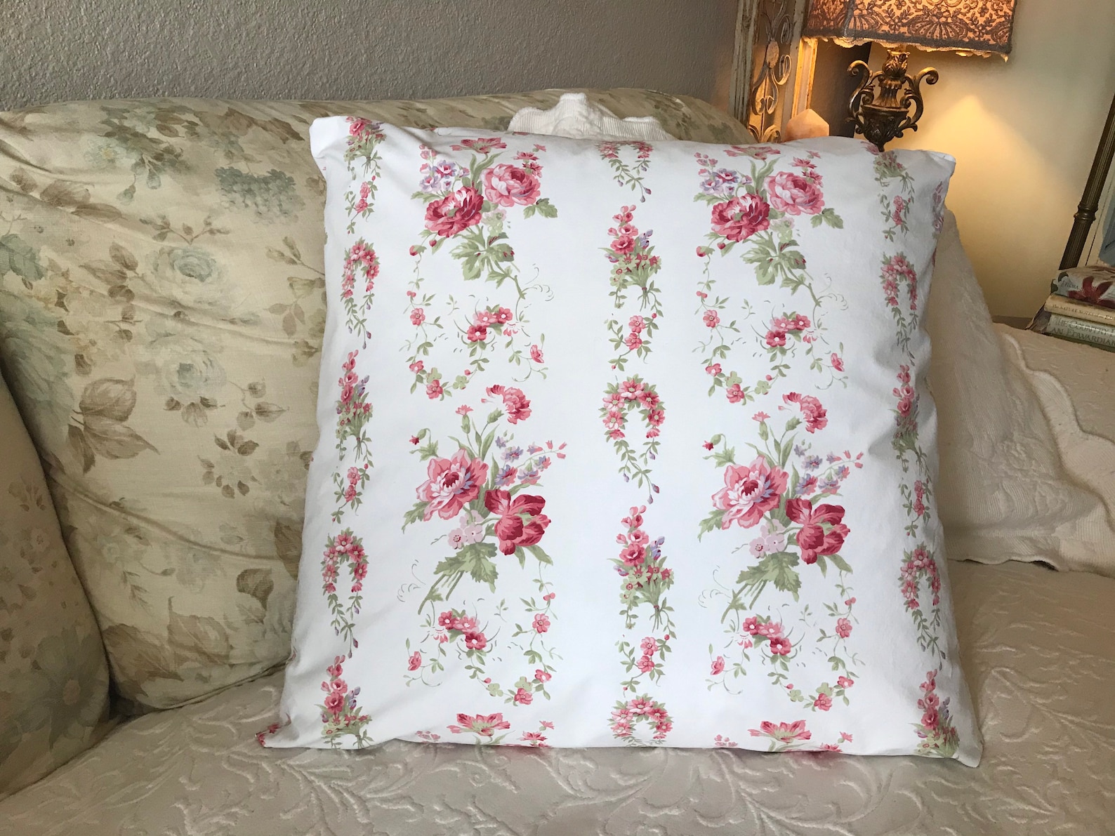 VINTAGE RALPH LAUREN Pillow Cover with trailing Etsy