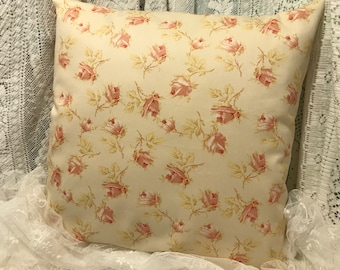 VINTAGE ROSES FLORAL print Pillow Cover Rare