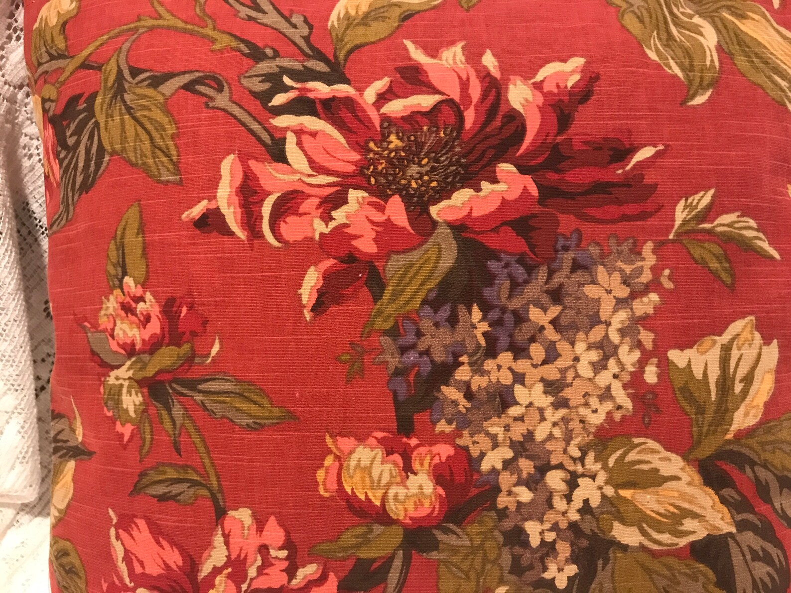 Vintage WAVERLY PILLOW Cover Rich FALL Colors Lovely Floral Etsy