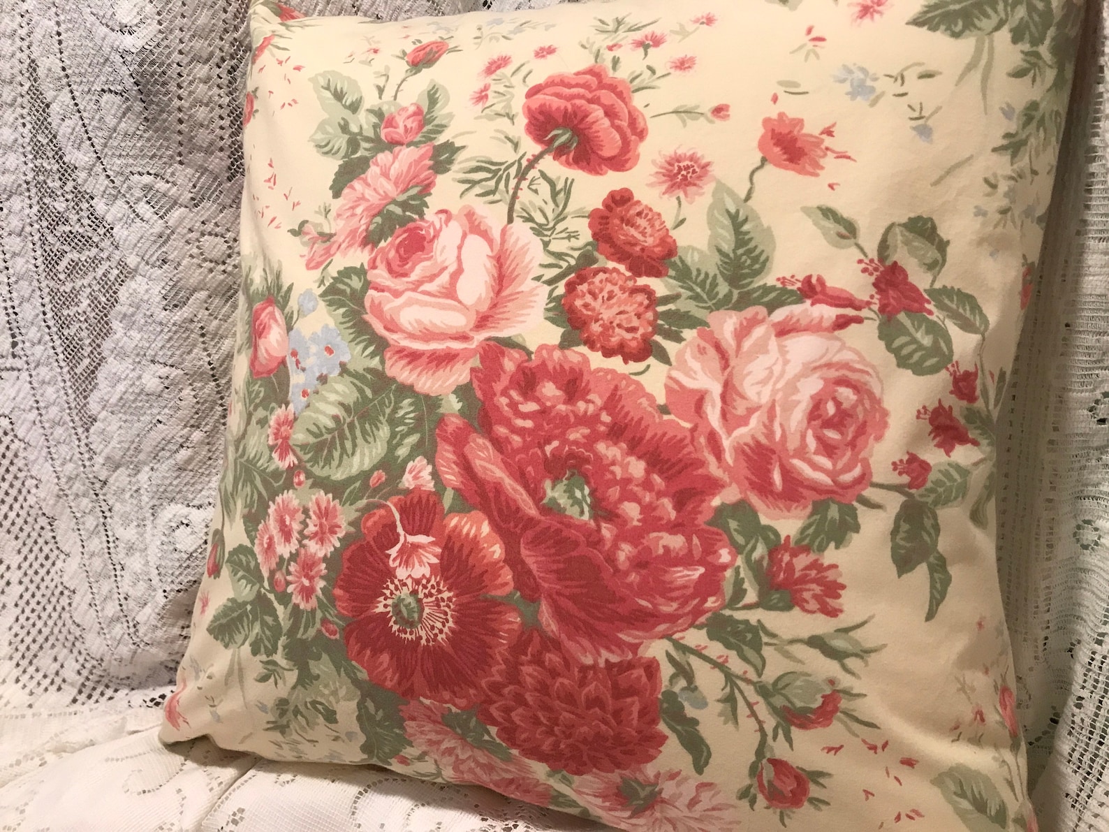 RARE RALPH LAUREN Pillow Cover Rose Floral Etsy