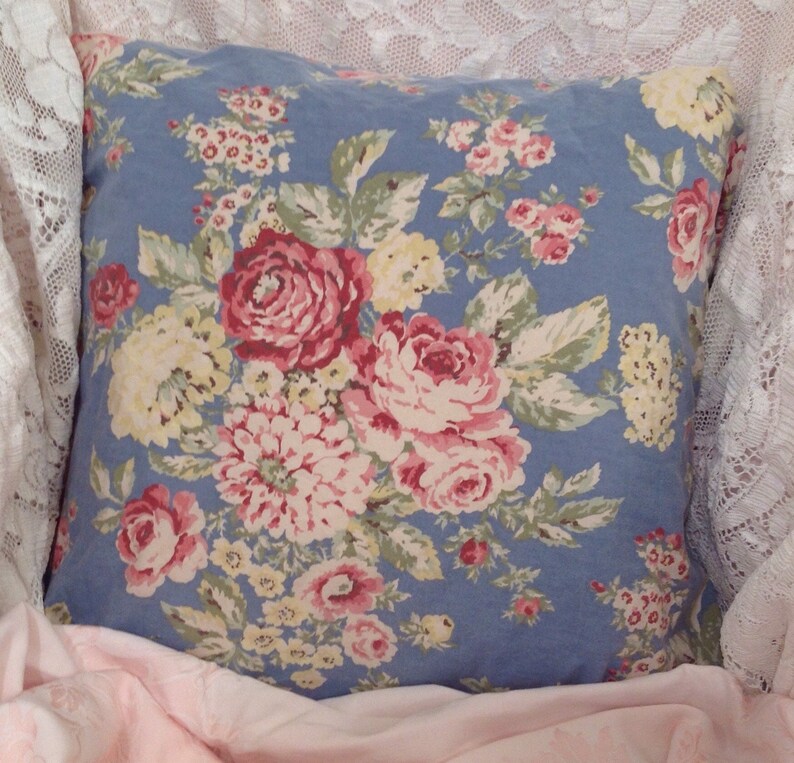 Vintage Waverly Pillow Cover cabbage roses and summer Etsy