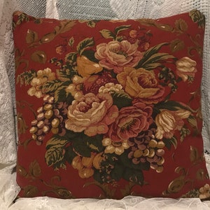 FALL FLORAL Pillow Cover Gorgeous Vintage WAVERLY fabric