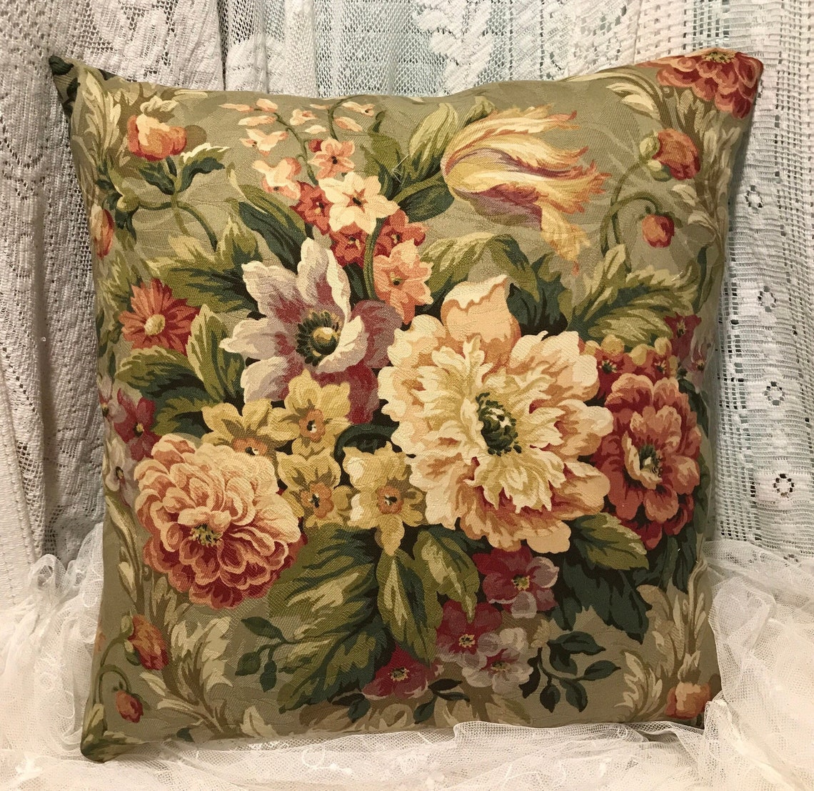 VINTAGE RALPH LAUREN Pillow Cover Textured Jacquard Etsy