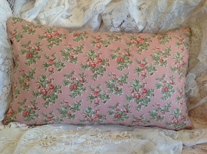 LAURA ASHLEY pillow cover Pink ROSES vintage fabric flower Etsy