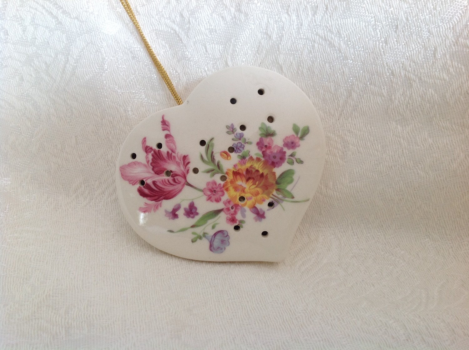 Vintage potpourri holder Heart Etsy