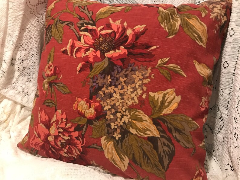 Vintage WAVERLY PILLOW Cover Rich FALL Colors Lovely Floral Etsy