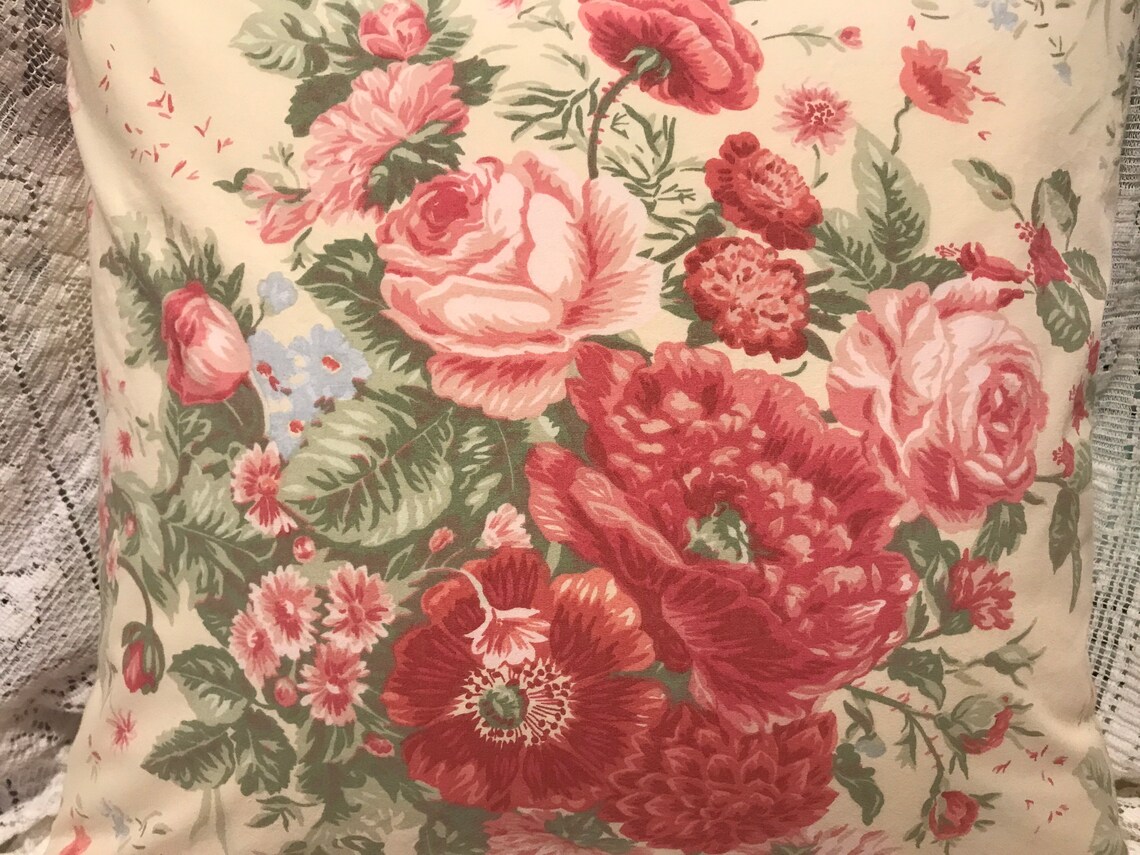 RARE RALPH LAUREN Pillow Cover Rose Floral Etsy