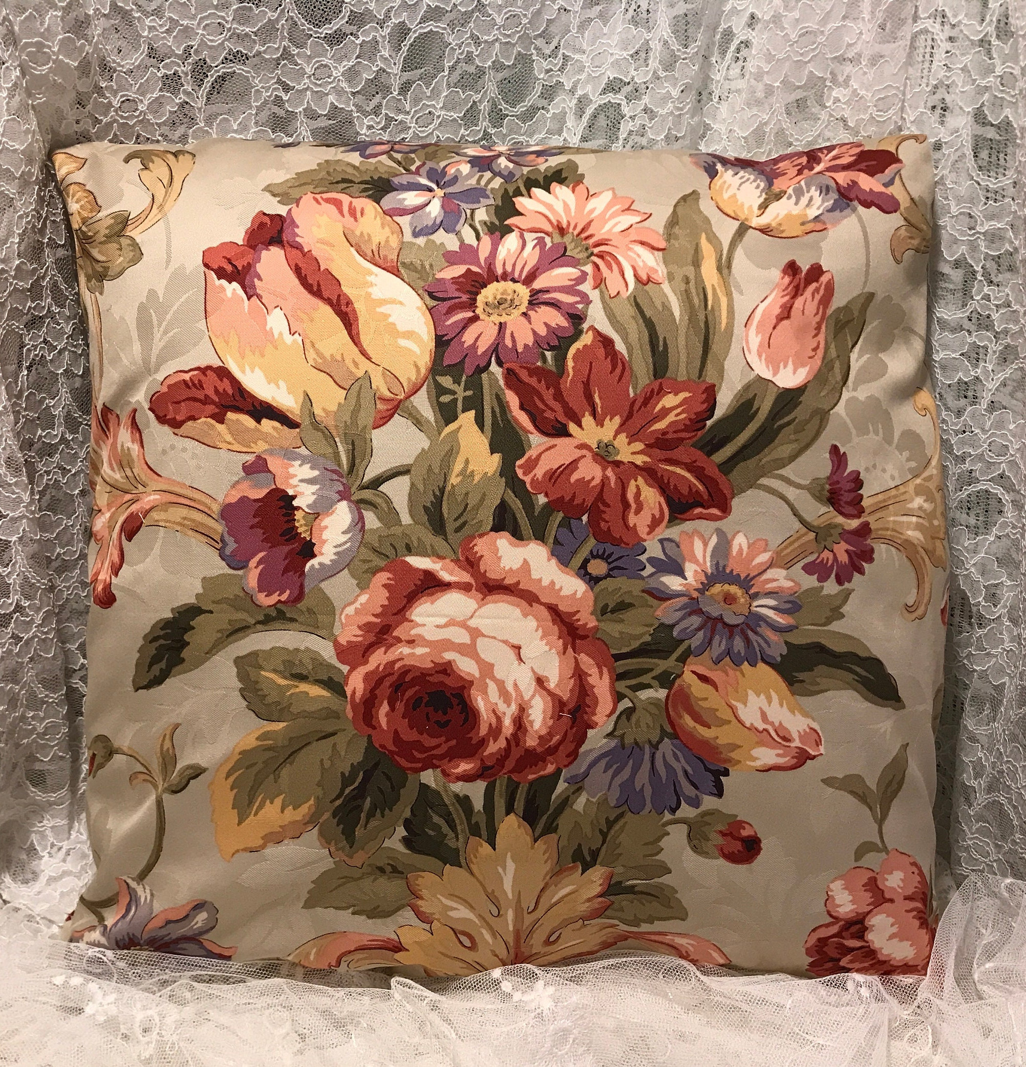 ✨未使用✨RALPH LAUREN ピロケース 花柄 ローズ ストライプ　日本製 Ralph Lauren Flower Pillow Covers - Etsy