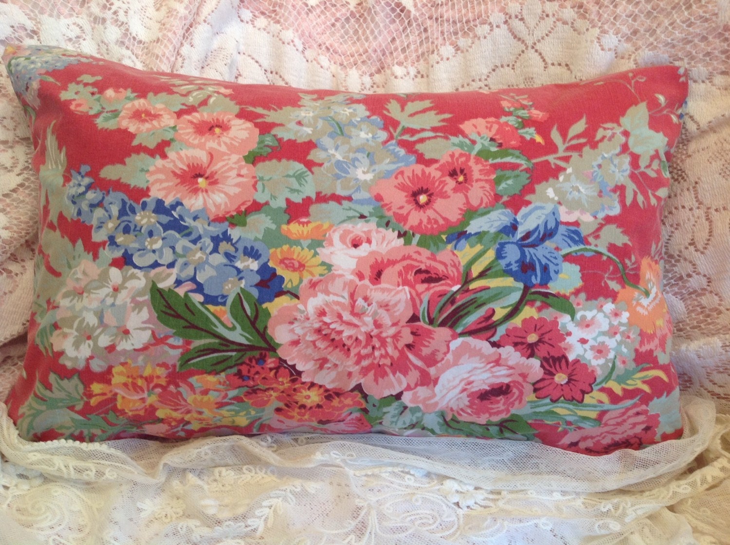 BEACH HOUSE Ralph Lauren Pillow Cover VINTAGE Fabric Bright Etsy