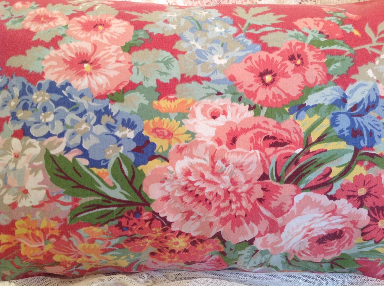 BEACH HOUSE Ralph Lauren Pillow Cover VINTAGE Fabric Bright Etsy