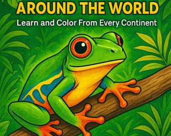 Laubfrösche aus aller Welt - Druckbares Malbuch PDF für Kinder, Naturaktivitäts-Download.
