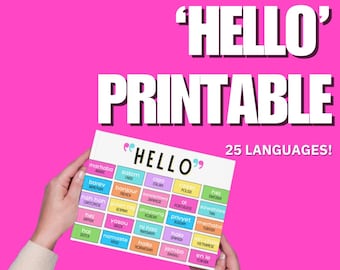 25 Ways to Say Hello — Multilingual Printable Poster for Classrooms, Offices & Joyful Spaces