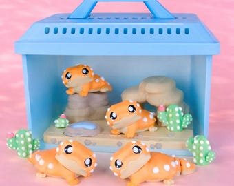 Bearded Dragon Habitat – Flexi Bearded Dragon Fidget Toy | Mini Reptile Tank Playset | 3D Printed Desert Terrarium