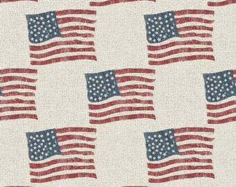 Vintage American Flag Wrapping Paper | Patriotic Gift Wrap