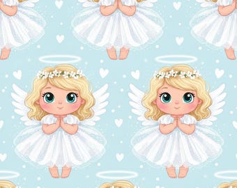Engel Baby Geschenkpapier , Niedliche Blaue Tauf und Baby Shower Geschenk-Verpackung