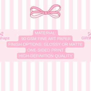 Papel de regalo a cuadros con lazo rosa, papel de bellas artes de 90 g/m² imagen 7