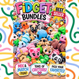 Mini Fidget Toy Variety Pack | Animal & Critter Fidget Toys | Sensory Toy Bundle | Cute Mini Desk Toys | Party Favors | Collectible Fidgets
