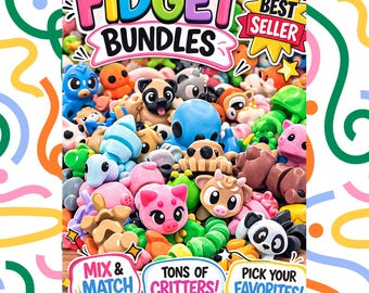 Mini Fidget Toy Variety Pack | Animal & Critter Fidget Toys | Sensory Toy Bundle | Cute Mini Desk Toys | Party Favors | Collectible Fidgets