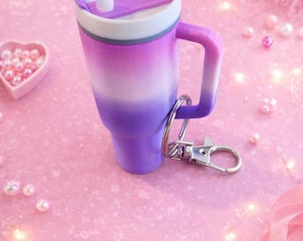 Stanley Inspired Mini Cup Keychain | Chapstick Holder | Earbud & Jewelry Holder | Cute Tumbler Accessory | 3D Printed Keychain