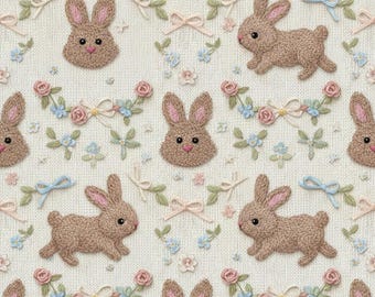 Carta da regalo a forma di coniglietto peloso / Carta da regalo floreale per Pasqua