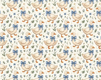 Carta da regalo Blue Goose, carta da regalo vintage con anatre, carta da regalo stile rustico, carta da regalo floreale con oche, carta da regalo country