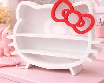 Hello Kitty Inspired Shelf for Girls Room Decor – Cute Pink Dresser Organizer – Girls Bedroom Storage Display – Gift for Her