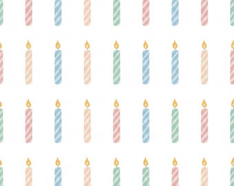Candle Wrapping Paper,  Pastel Twisted Candles Pattern, Birthday Gift Wrap