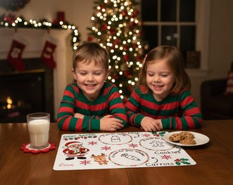 Set di tovagliette per attività per bambini della Vigilia di Natale e tappetino di Babbo Natale - Download immediato