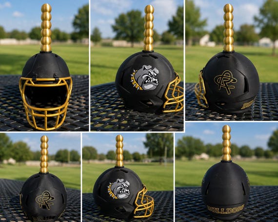 Football Helmet Cowbell STL Files, Mini Helmet Cowbell 3D Print Digital Download, Football Spirit Bell Handle, Team Sports Cowbell