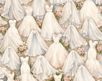 Happily Ever After Gowns | Wedding Wrapping Paper