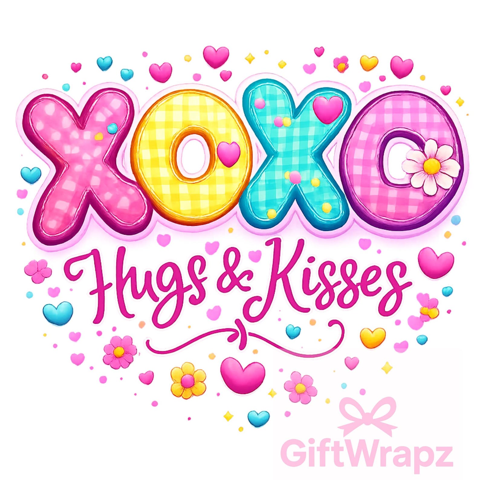 XOXO Hugs and Kisses PNG | Cute Valentines Day Digital Download - Etsy