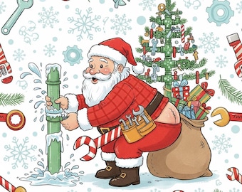 Divertente file digitale di Babbo Natale con l'idraulico