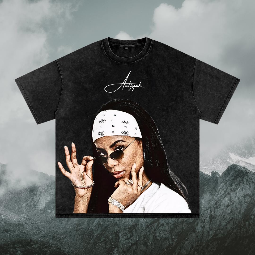 アリーヤ　1997　ワールドツアー　Tシャツ　黒　Mサイズ AALIYAHアリーヤ Tシャツblack- 夜型大型セレクトショップ